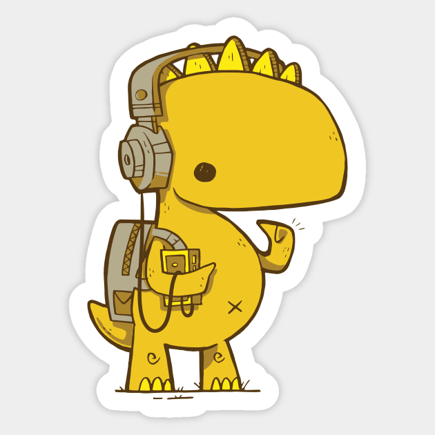 Walkman dinosaur Sticker by jetpacksandrollerskates